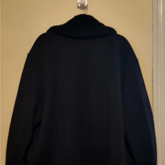 Athleta Sherpa Bomber Jacket 2X Black Zip Up Westbound Cozy Layer Lagonlook Fall - Picture 12 of 12